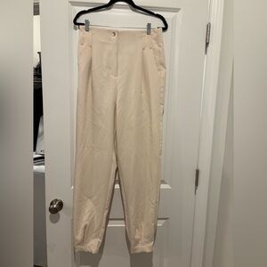 New wore cream high waist trousers